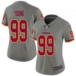 Commanders #99 Chase Young Gray Women's Stitched NFL Limited Inverted Legend Jersey