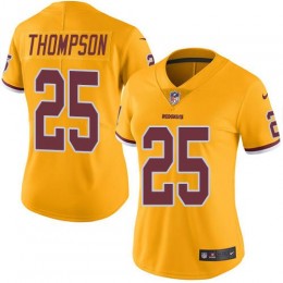 Washington Commanders #25 Chris Thompson Gold Women's Stitched NFL Limited Rush Jersey