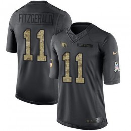 Cardinals #11 Larry Fitzgerald Black Youth Stitched NFL Limited 2016 Salute To Service Jersey