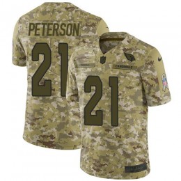 Cardinals #21 Patrick Peterson Camo Youth Stitched NFL Limited 2018 Salute To Service Jersey