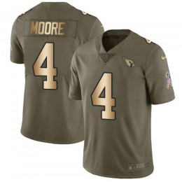 Cardinals #4 Rondale Moore Olive/Gold Youth Stitched NFL Limited 2017 Salute To Service Jersey