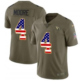 Cardinals #4 Rondale Moore Olive/USA Flag Youth Stitched NFL Limited 2017 Salute To Service Jersey
