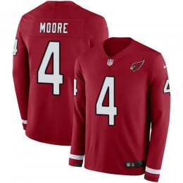 Cardinals #4 Rondale Moore Red Team Color Youth Stitched NFL Limited Therma Long Sleeve Jersey