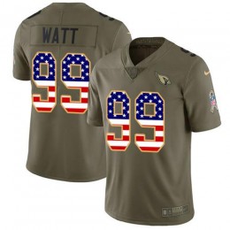 Cardinals #99 J.J. Watt Olive/USA Flag Youth Stitched NFL Limited 2017 Salute To Service Jersey