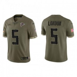 Youth Womens Youth Kids Atlanta Falcons #5 Drake London Olive 2023 Salute To Service Limited Jersey