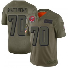 Atlanta Falcons #70 Jake Matthews Camo Youth Stitched NFL Limited 2019 Salute to Service Jersey