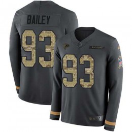 Atlanta Falcons #93 Allen Bailey Anthracite Salute to Service Youth Stitched NFL Limited Therma Long Sleeve Jersey