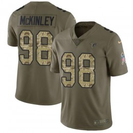 Atlanta Falcons #98 Takkarist McKinley Olive/Camo Youth Stitched NFL Limited 2017 Salute to Service Jersey