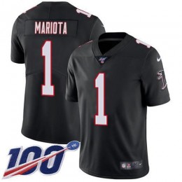 Falcons #1 Marcus Mariota Black Alternate Stitched Youth NFL 100th Season Vapor Untouchable Limited Jersey