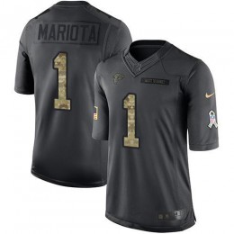 Falcons #1 Marcus Mariota Black Stitched Youth NFL Limited 2016 Salute To Service Jersey