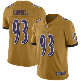 Baltimore Ravens #93 Calais Campbell Gold Youth Stitched NFL Limited Inverted Legend Jersey