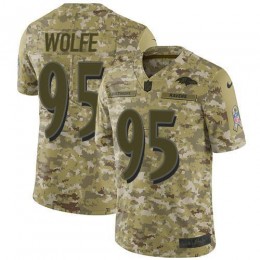 Baltimore Ravens #95 Derek Wolfe Camo Youth Stitched NFL Limited 2018 Salute To Service Jersey
