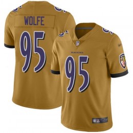 Baltimore Ravens #95 Derek Wolfe Gold Youth Stitched NFL Limited Inverted Legend Jersey