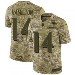 Ravens #14 Kyle Hamilton Camo Youth Stitched NFL Limited 2018 Salute To Service Jersey