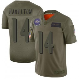 Ravens #14 Kyle Hamilton Camo Youth Stitched NFL Limited 2019 Salute To Service Jersey