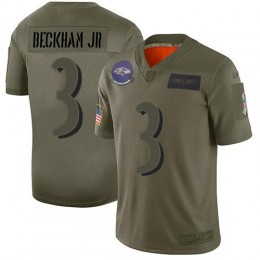 Ravens #3 Odell Beckham Jr. Camo Youth Stitched NFL Limited 2019 Salute To Service Jersey