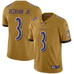 Ravens #3 Odell Beckham Jr. Gold Youth Stitched NFL Limited Inverted Legend Jersey
