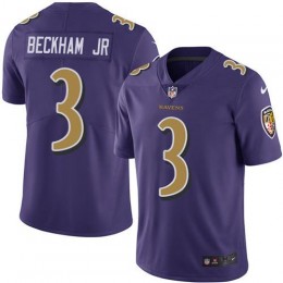 Ravens #3 Odell Beckham Jr. Purple Youth Stitched NFL Limited Rush Jersey