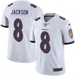 Ravens #8 Lamar Jackson White Youth Stitched NFL Vapor Untouchable Limited Jersey