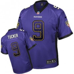 Ravens #9 Justin Tucker Purple Team Color Youth Stitched NFL Elite Drift Fashion Jersey