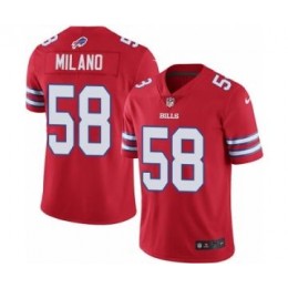 Youth Womens Youth Kids Buffalo Bills #58 Matt Milano Red Stitched NFL Elite Rush Jersey