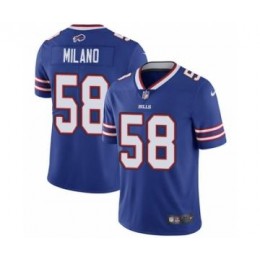 Youth Womens Youth Kids Buffalo Bills #58 Matt Milano Royal Blue Team Color Stitched NFL Vapor Untouchable Limited Jersey