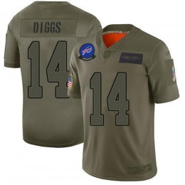 Bills #14 Stefon Diggs Camo Youth Stitched NFL Limited 2019 Salute To Service Jersey