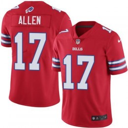 Bills #17 Josh Allen Red Youth Stitched NFL Limited Rush Jersey