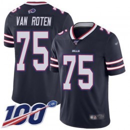 Bills #75 Greg Van Roten Navy Youth Stitched NFL Limited Inverted Legend 100th Season Jersey