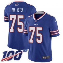 Bills #75 Greg Van Roten Royal Blue Team Color Youth Stitched NFL 100th Season Vapor Limited Jersey