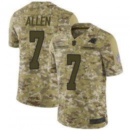Carolina Panthers #7 Kyle Allen Camo Youth Stitched NFL Limited 2018 Salute to Service Jersey