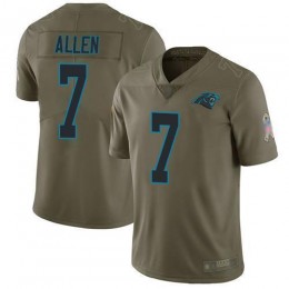 Carolina Panthers #7 Kyle Allen Olive Youth Stitched NFL Limited 2017 Salute to Service Jersey