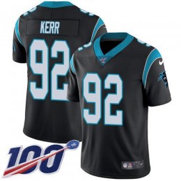 Carolina Panthers #92 Zach Kerr Black Team Color Youth Stitched NFL 100th Season Vapor Untouchable Limited Jersey