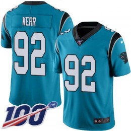 Carolina Panthers #92 Zach Kerr Blue Youth Stitched NFL Limited Rush 100th Season Jersey