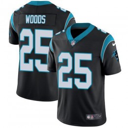 Panthers #25 Xavier Woods Black Team Color Youth Stitched NFL Vapor Untouchable Limited Jersey