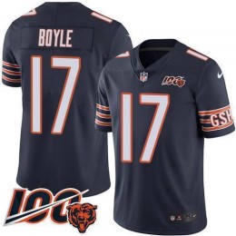 Bears #17 Tim Boyle Navy Blue Team Color Youth Stitched NFL 100th Season Vapor Limited Jersey