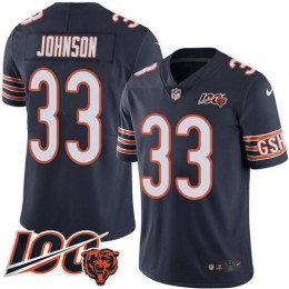 Chicago Bears #33 Jaylon Johnson Navy Blue Team Color Youth Stitched NFL 100th Season Vapor Untouchable Limited Jersey