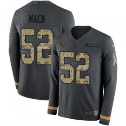 Chicago Bears #52 Khalil Mack Anthracite Salute to Service Youth Stitched NFL Limited Therma Long Sleeve Jersey