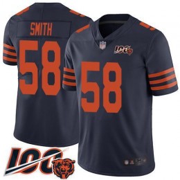 Chicago Bears #58 Roquan Smith Navy Blue Alternate Youth Stitched NFL 100th Season Vapor Limited Jersey