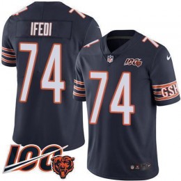 Chicago Bears #74 Germain Ifedi Navy Blue Team Color Youth Stitched NFL 100th Season Vapor Untouchable Limited Jersey