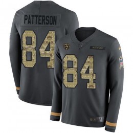 Chicago Bears #84 Cordarrelle Patterson Anthracite Salute to Service Youth Stitched NFL Limited Therma Long Sleeve Jersey