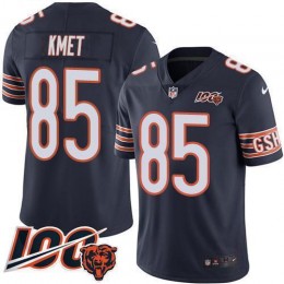 Chicago Bears #85 Cole Kmet Navy Blue Team Color Youth Stitched NFL 100th Season Vapor Untouchable Limited Jersey