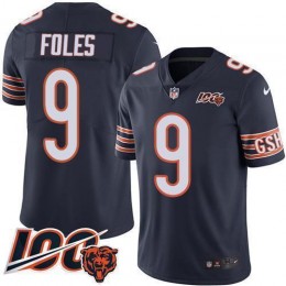 Chicago Bears #9 Nick Foles Navy Blue Team Color Youth Stitched NFL 100th Season Vapor Untouchable Limited Jersey