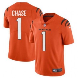 Cincinnati Bengals #1 Ja’Marr Chase Orange Youth Alternate Vapor Limited Jersey