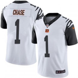 Bengals #1 Ja’Marr Chase White Youth Stitched NFL Limited Rush Jersey