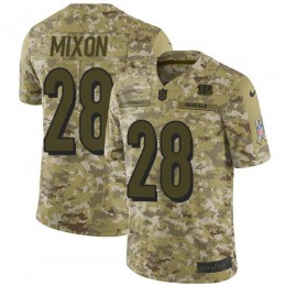 Bengals #28 Joe Mixon Camo Youth Stitched NFL Limited 2018 Salute To Service Jersey