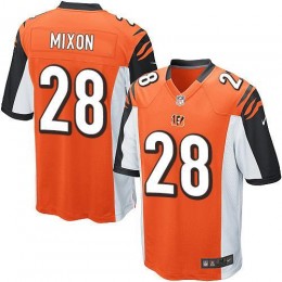 Bengals #28 Joe Mixon Orange Alternate Youth Stitched NFL Elite Jersey