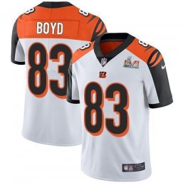 Bengals #83 Tyler Boyd White Super Bowl LVI Patch Youth Stitched NFL Vapor Untouchable Limited Jersey