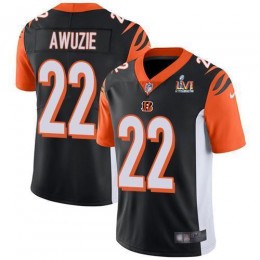 Cincinnati Bengals #22 Chidobe Awuzie Black Team Color Super Bowl LVI Patch Youth Stitched NFL Vapor Untouchable Limited Jersey