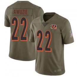 Cincinnati Bengals #22 Chidobe Awuzie Olive Youth Stitched NFL Limited 2017 Salute To Service Jersey